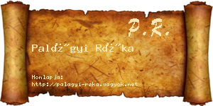 Palágyi Réka névjegykártya